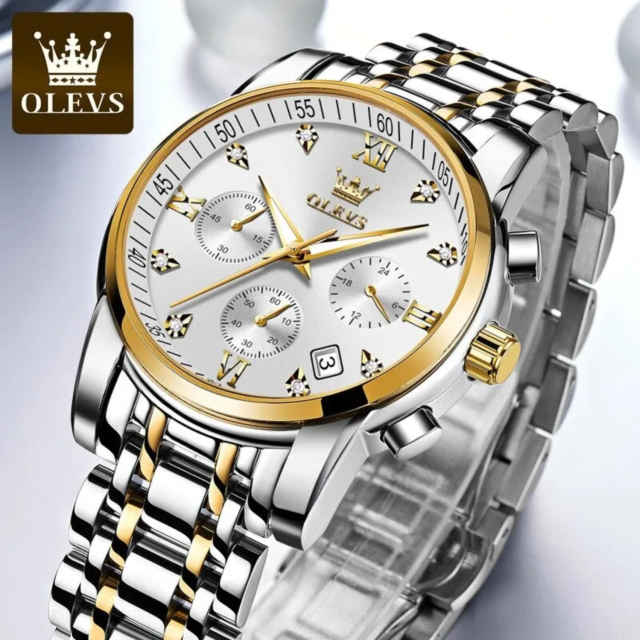 Ole_vs Top Luxury Stainless Steel Analog quartz fashionable watch for men